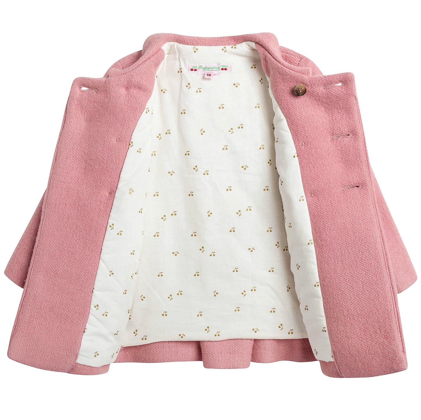 Baby Girls Pink With Gold Bottons Coat