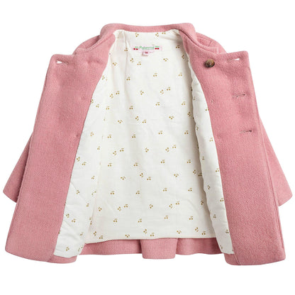 Baby Girls Pink With Gold Bottons Coat