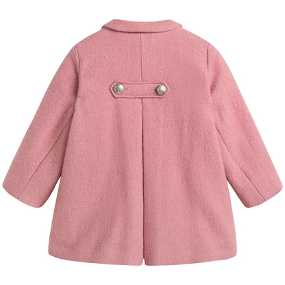 Baby Girls Pink With Gold Bottons Coat