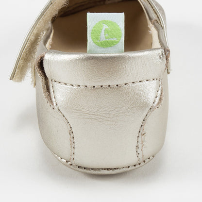 Baby Girls White Gold Leather Shoes
