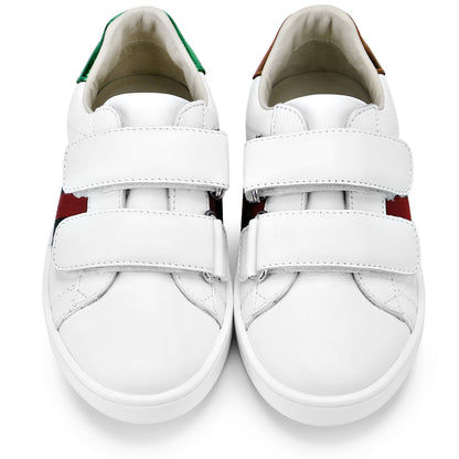Girls White Leather Trainers