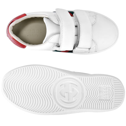 Girls White Leather Trainers