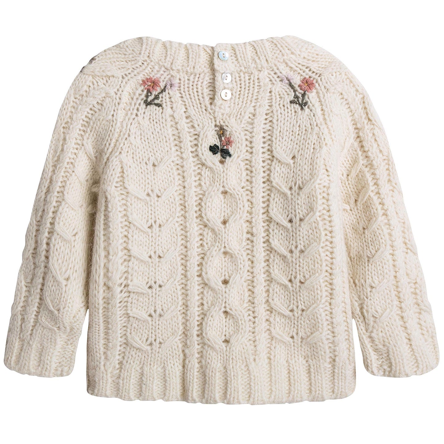 Baby Girls Lvory Embroidered Wool Blend Sweater