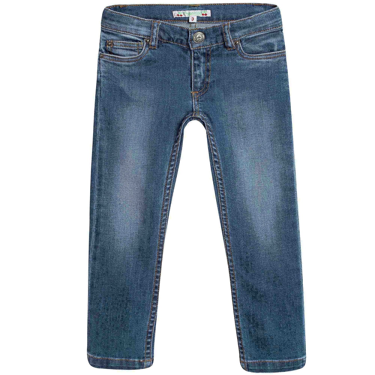 Girls Blue Tight Cotton Jeans