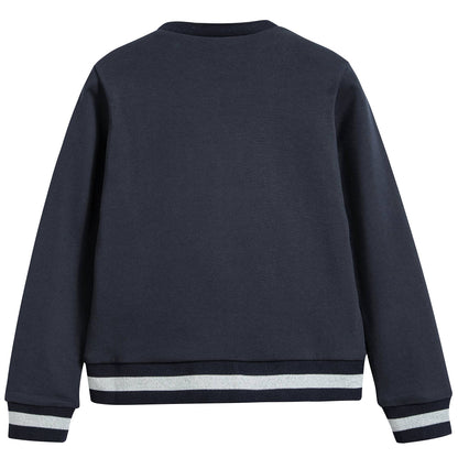 Girls  Navy  Blue   "Maglia"   Cardigan