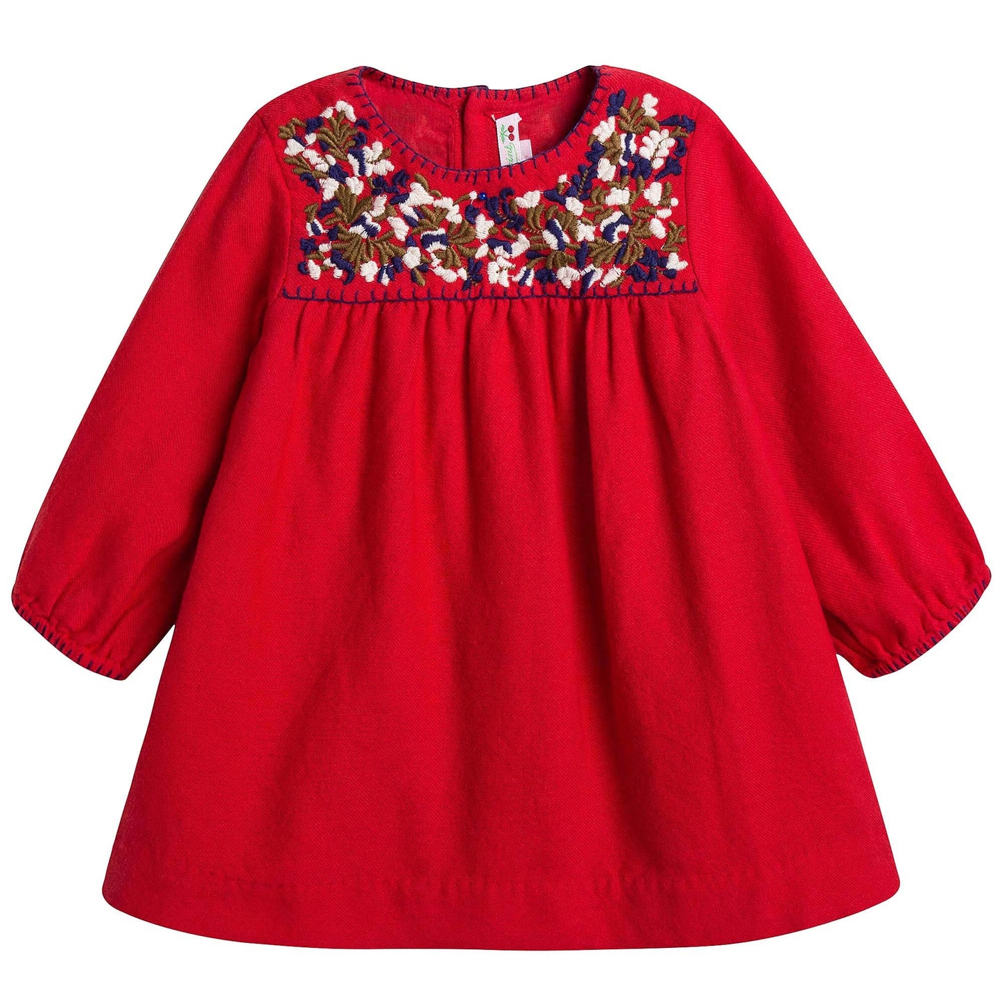 Baby Girls Red Embroidered Dresses