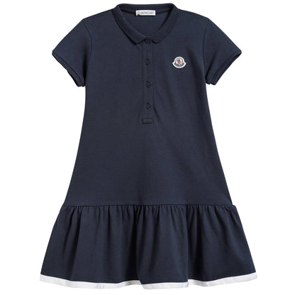 Girls Navy Blue "Abito  Maniche  Corte" Dress