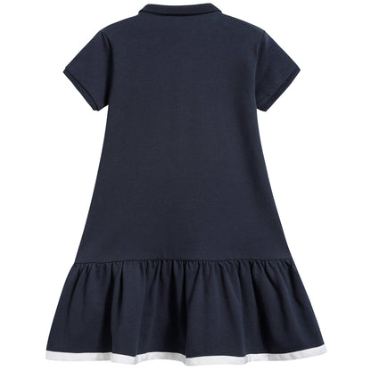 Girls Navy Blue "Abito  Maniche  Corte" Dress