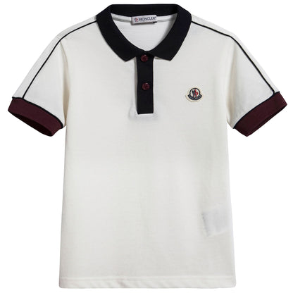Boys White "Maglia Polo Manica Corat" T-shirt