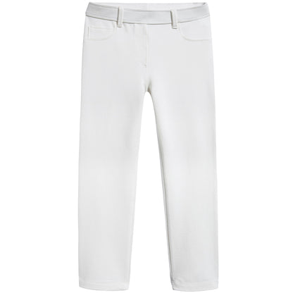Girls   White   "Pantalone"   Leggings