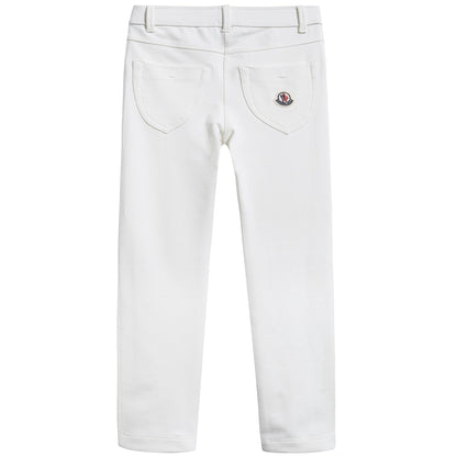 Girls   White   "Pantalone"   Leggings