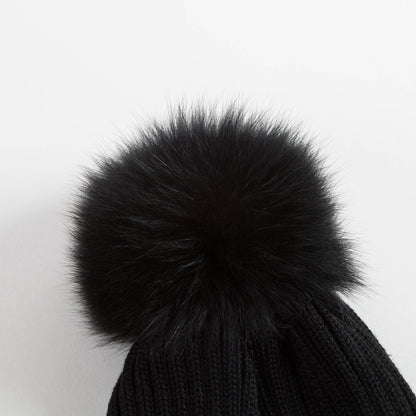 Girls Black "BERRETTO" Virgin Wool Hats