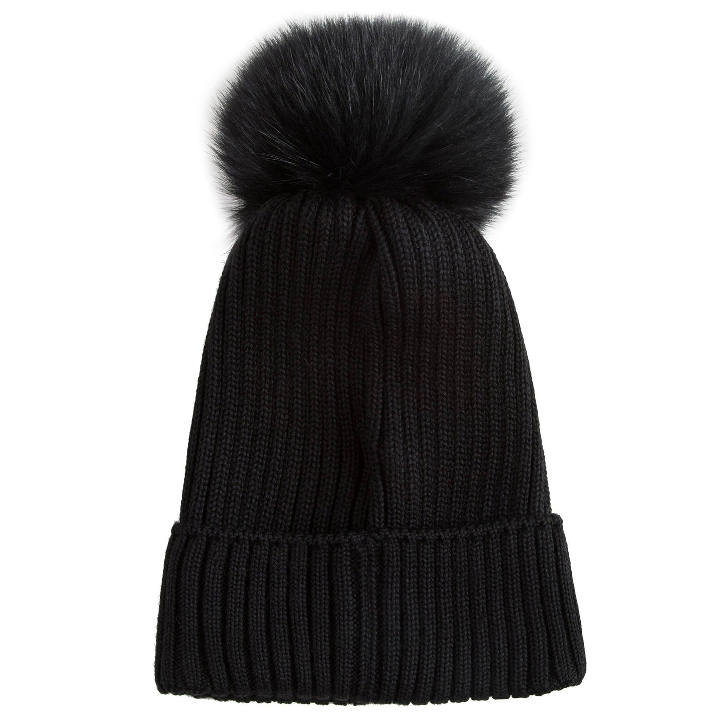 Girls Black "BERRETTO" Virgin Wool Hats