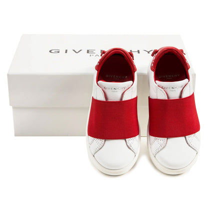 Girls White & Red Cuir  Shoes