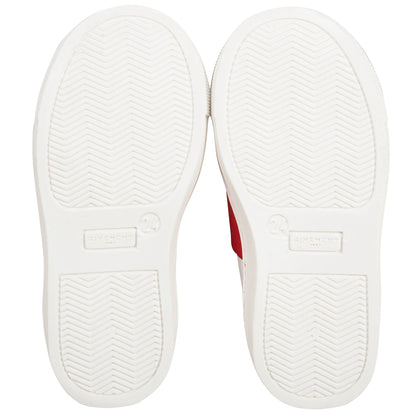 Girls White & Red Cuir  Shoes