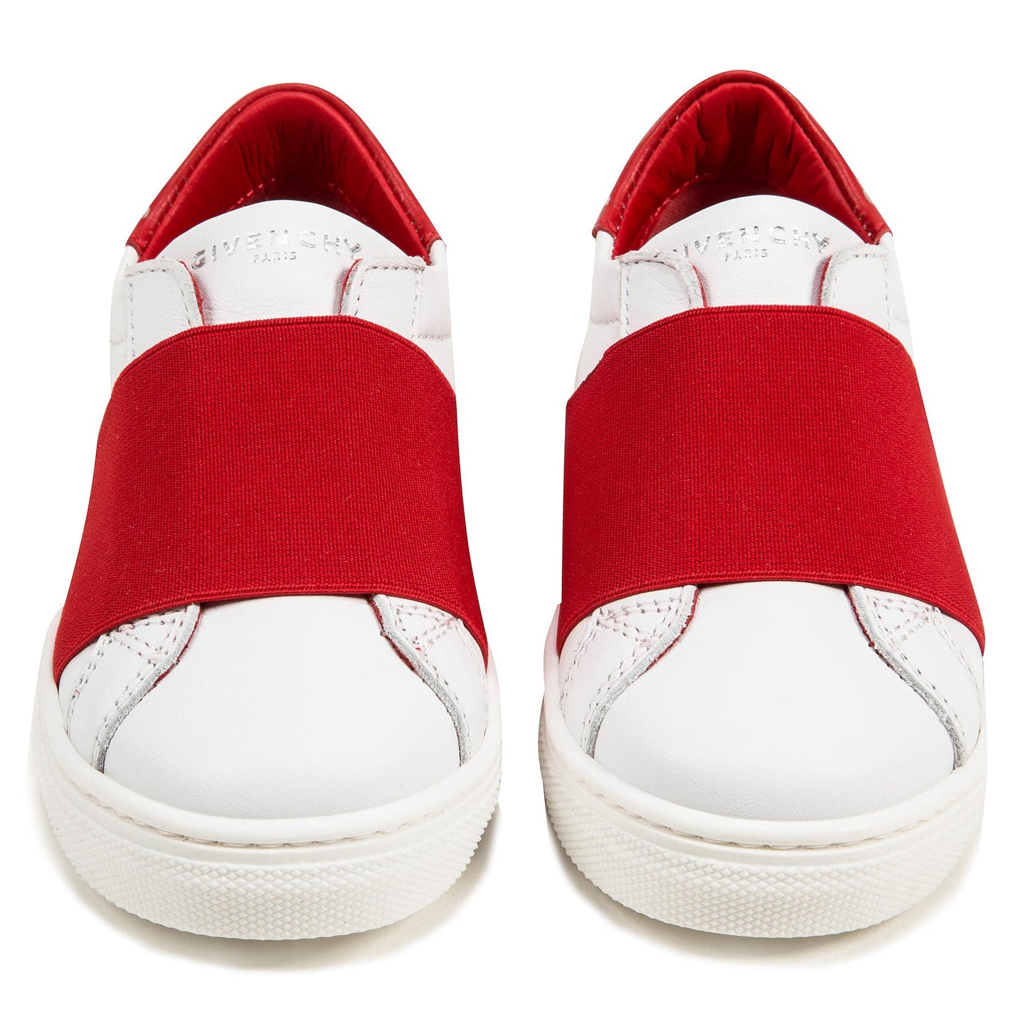Girls White & Red Cuir  Shoes