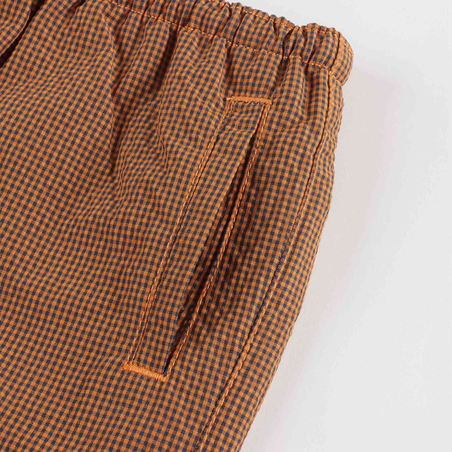 男童黄色格子游泳短裤