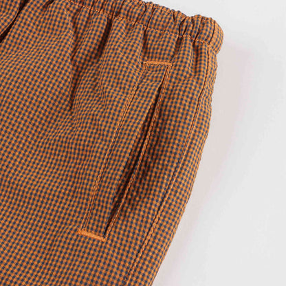 男童黄色格子游泳短裤