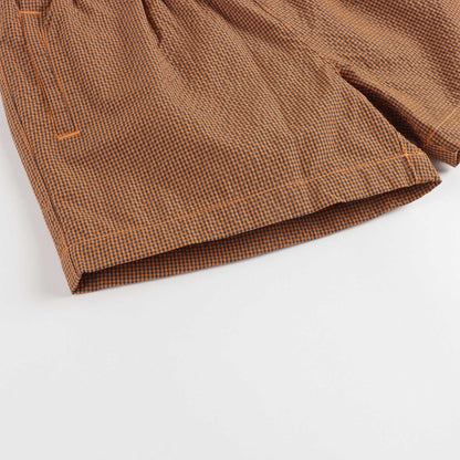 男童黄色格子游泳短裤