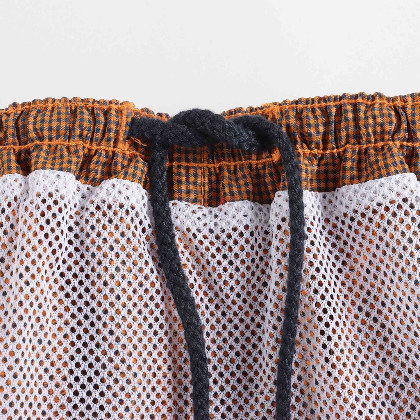 男童黄色格子游泳短裤