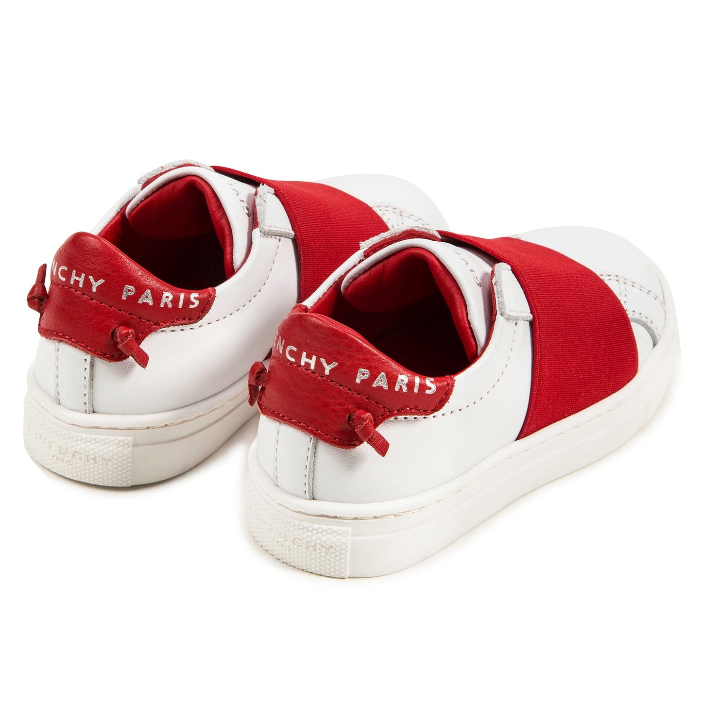Girls White & Red Cuir  Shoes