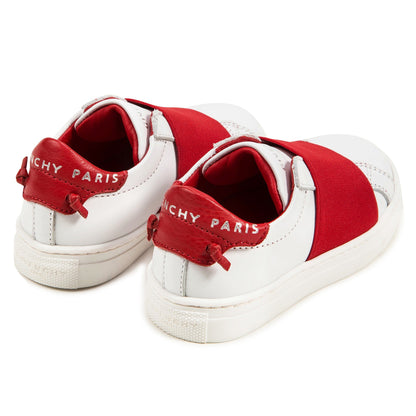 Girls White & Red Cuir  Shoes