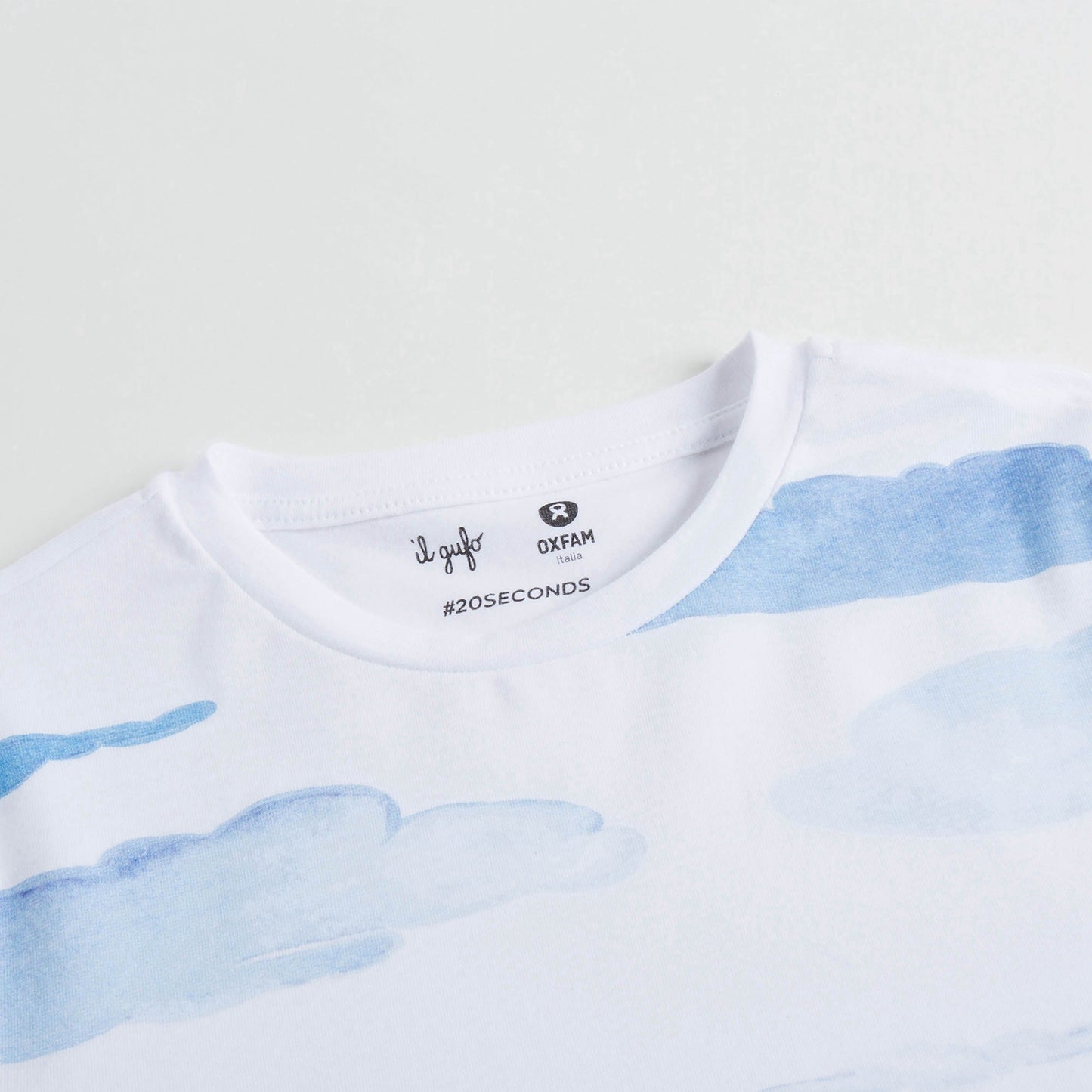 男童白色天空印花棉T恤