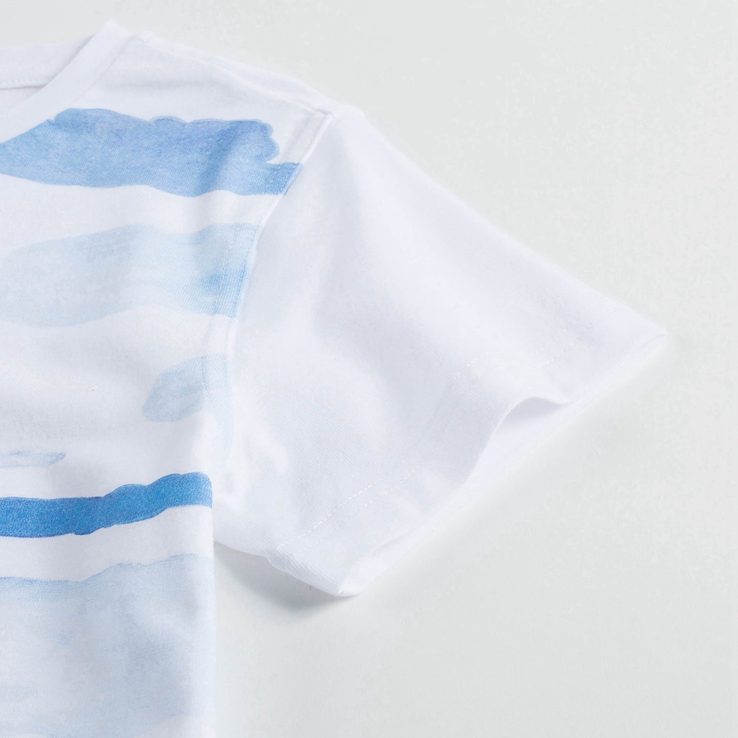 男童白色天空印花棉T恤