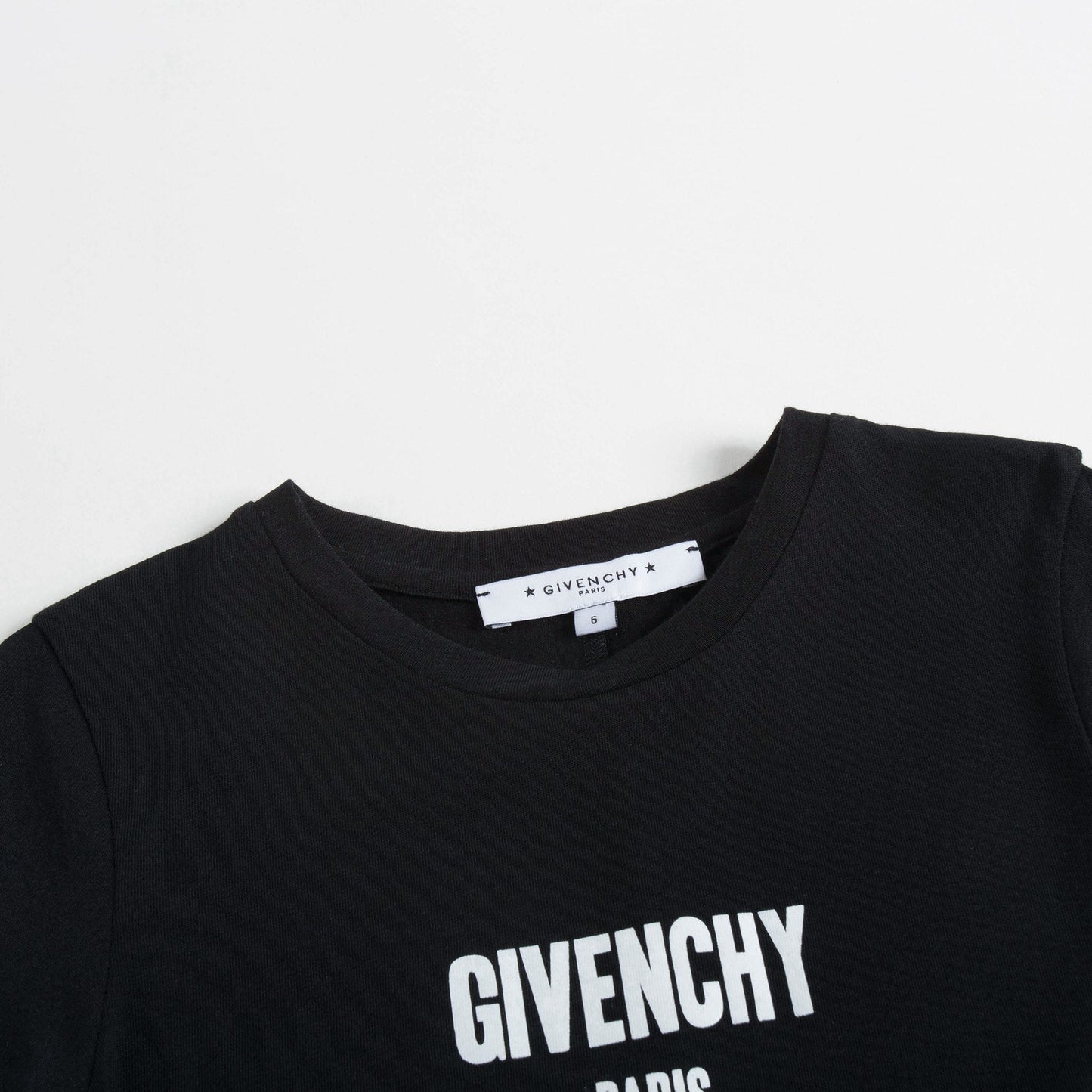 Girls Black Cotton Logo T-shirt