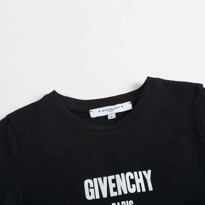 Girls Black Cotton Logo T-shirt