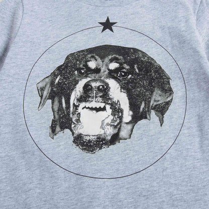 Boys Grey Dog Printed Cotton  T-shirt