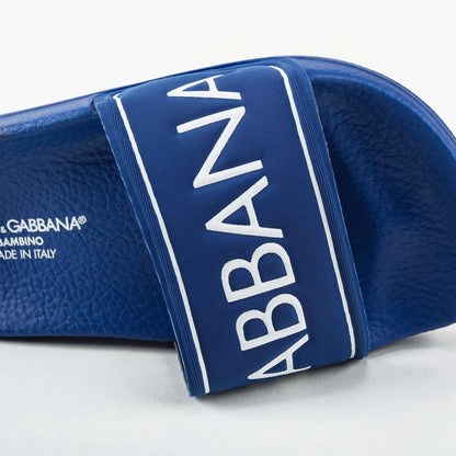 Boys Blue Polyester Slippers