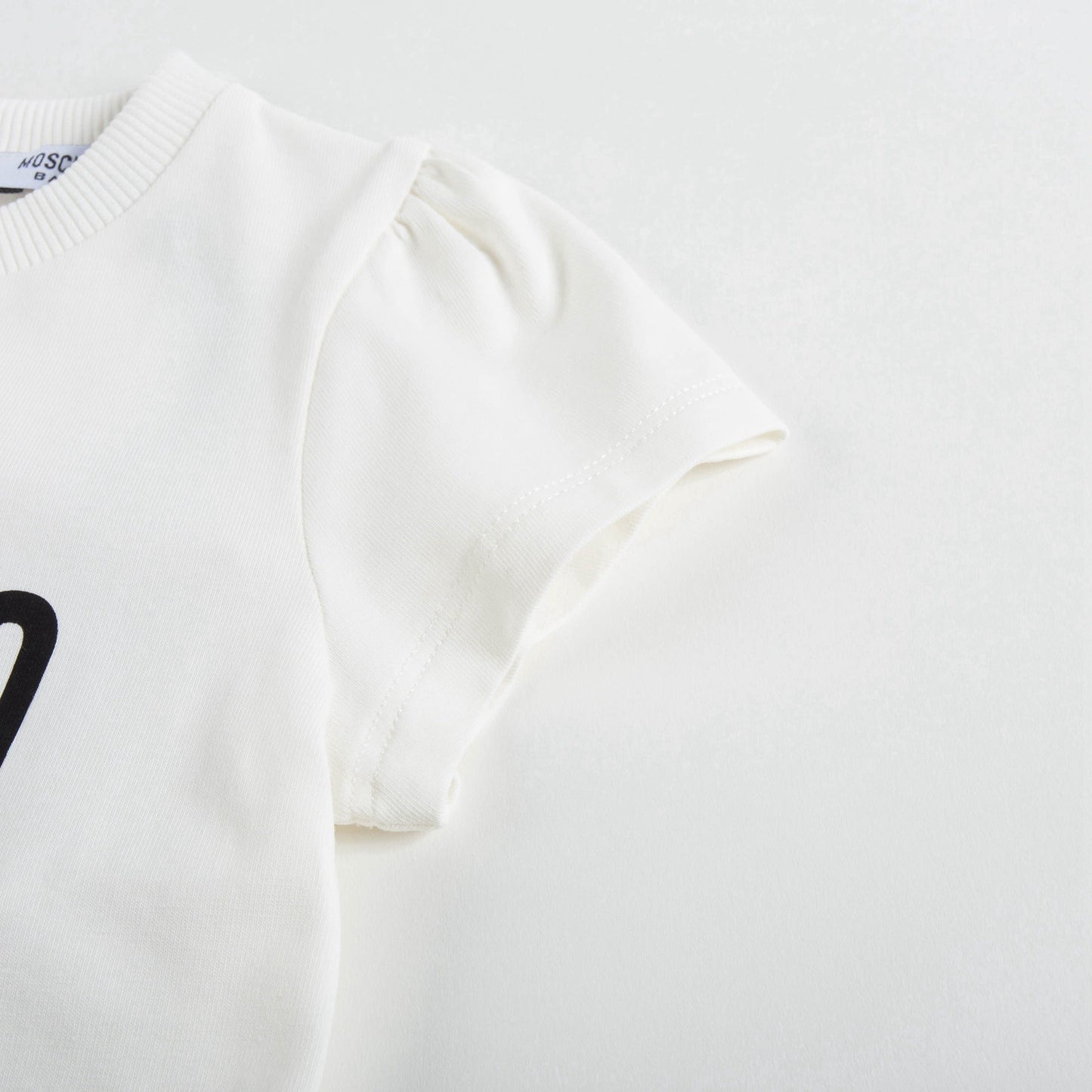 Girls White Logo Cotton T-shirt
