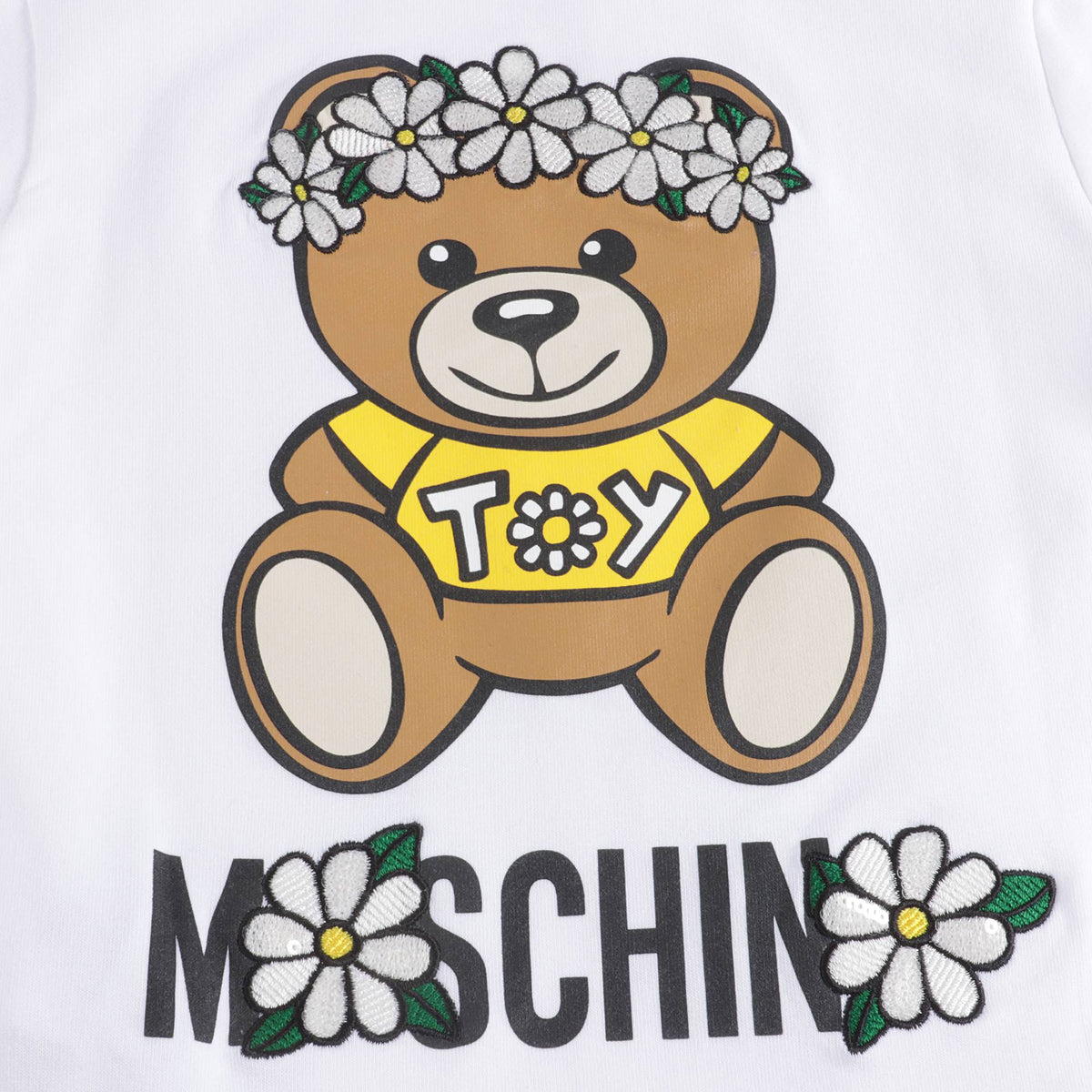 女婴白色Logo棉连帽衫