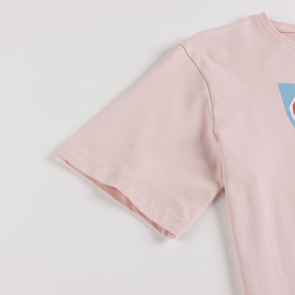 Girls Pink Printed Cotton T-Shirt