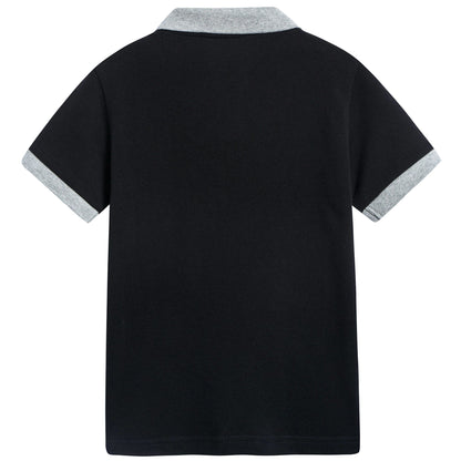 Boys Black "Maglia" Polo Shirt