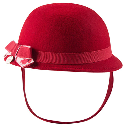 Girls Red Butterfly Knot  Wool  Hat