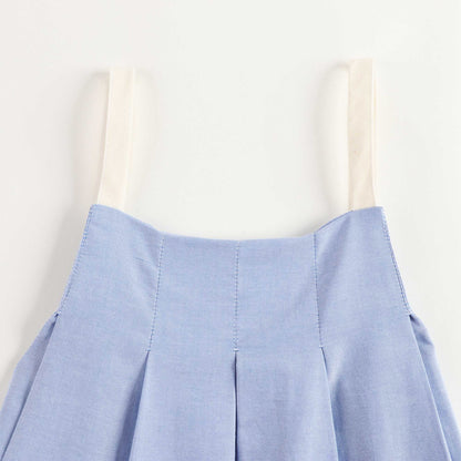 Girls Blue Pleated Dress