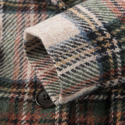 Girls Beige Check Wool Coat