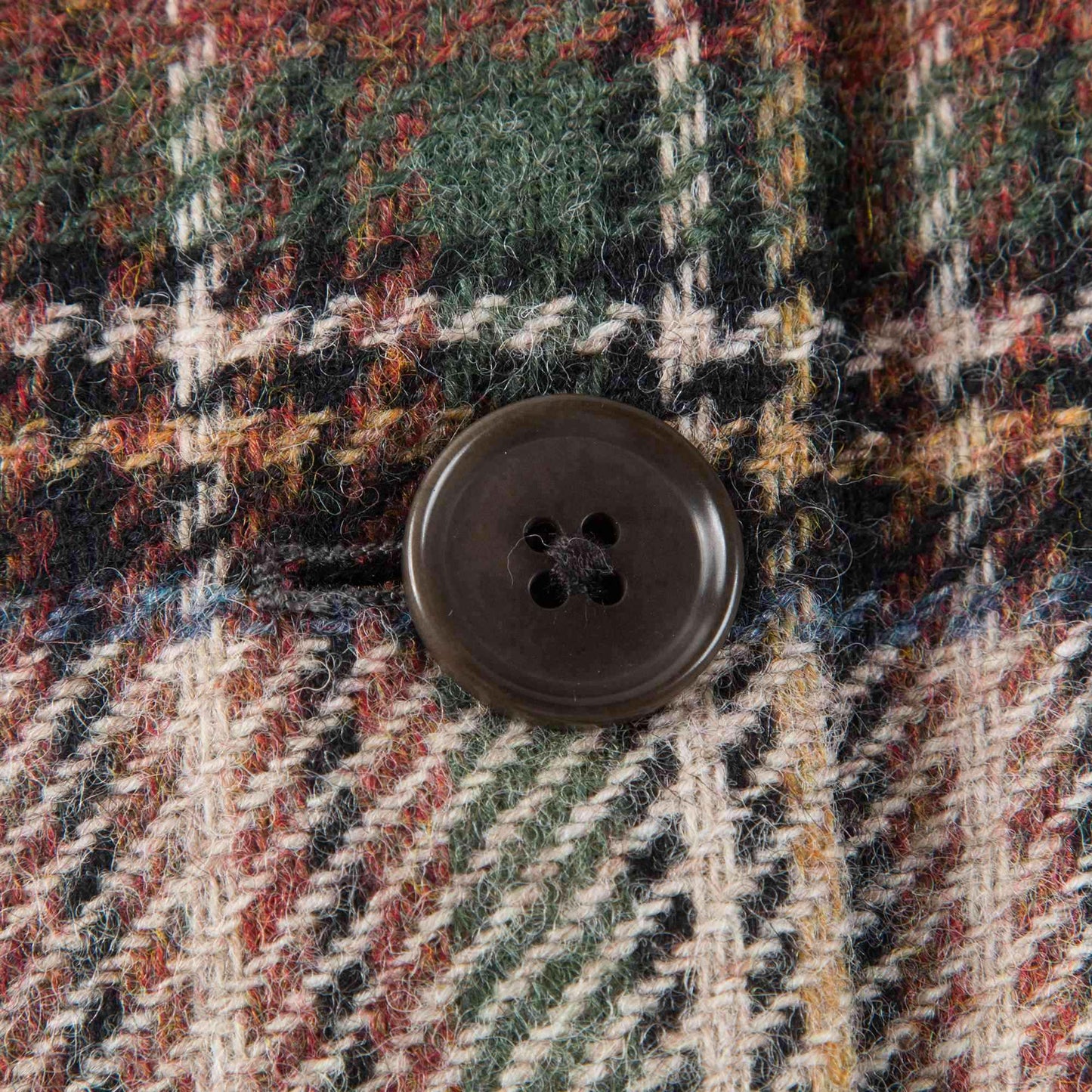 Girls Beige Check Wool Coat