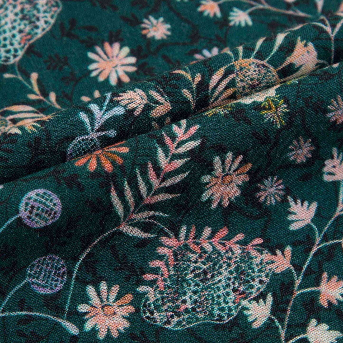 Girls Dark Green Printed Blouse