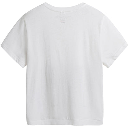 Girls White & Black Piano Print Plum T-shirt