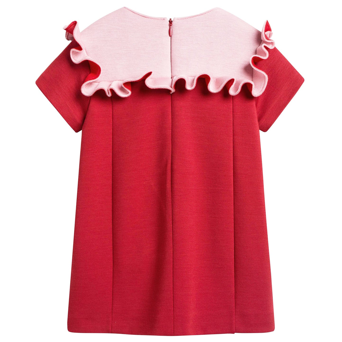 Baby Girls Red & Pink Neoprene Dress
