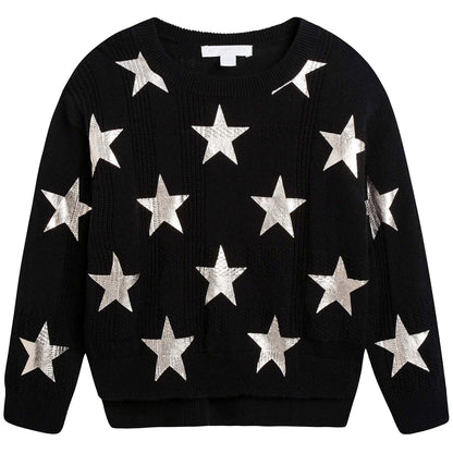 Boys Black Stars Print Sweater