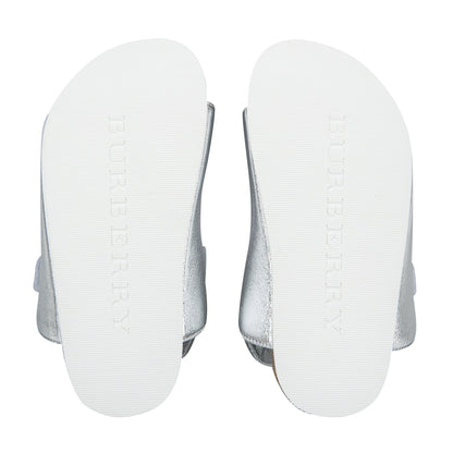Girls Silver Leather Sandals