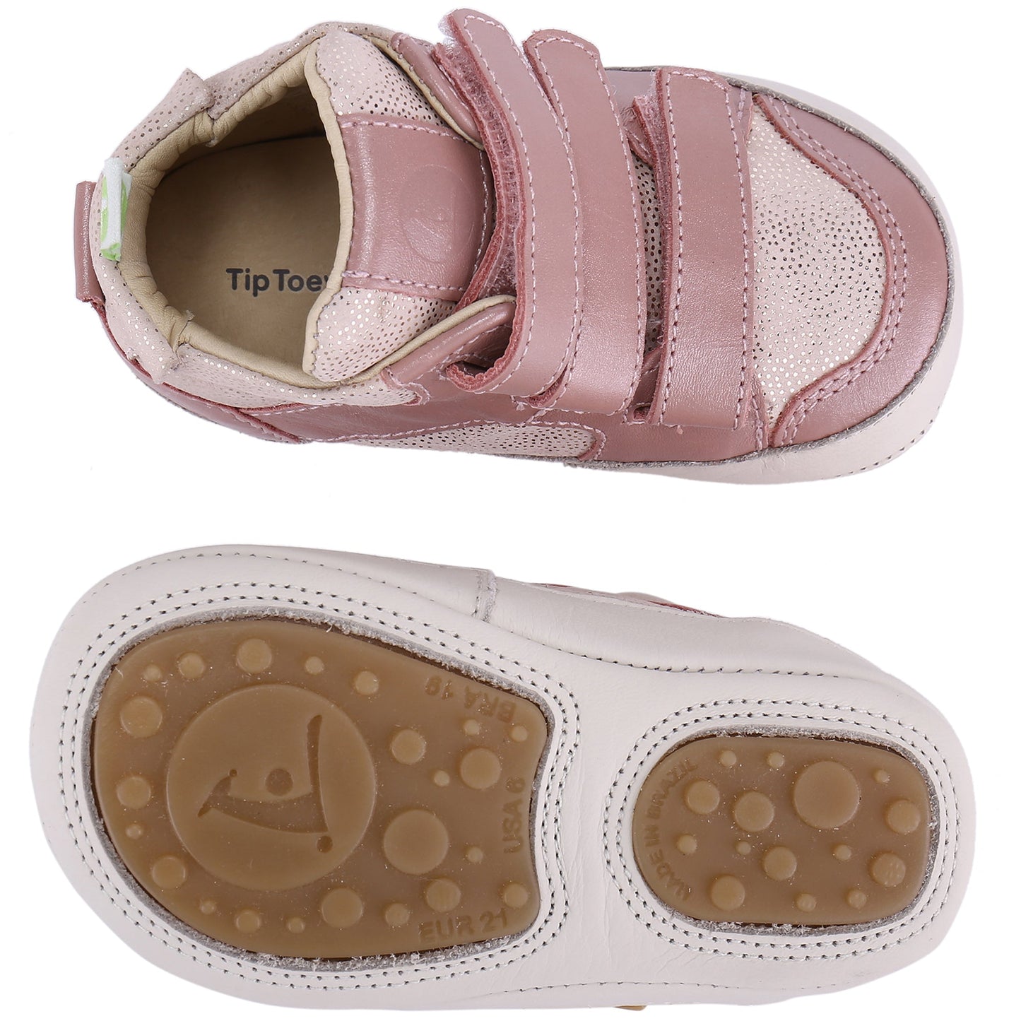 Baby Girls Pink Leather Trainers