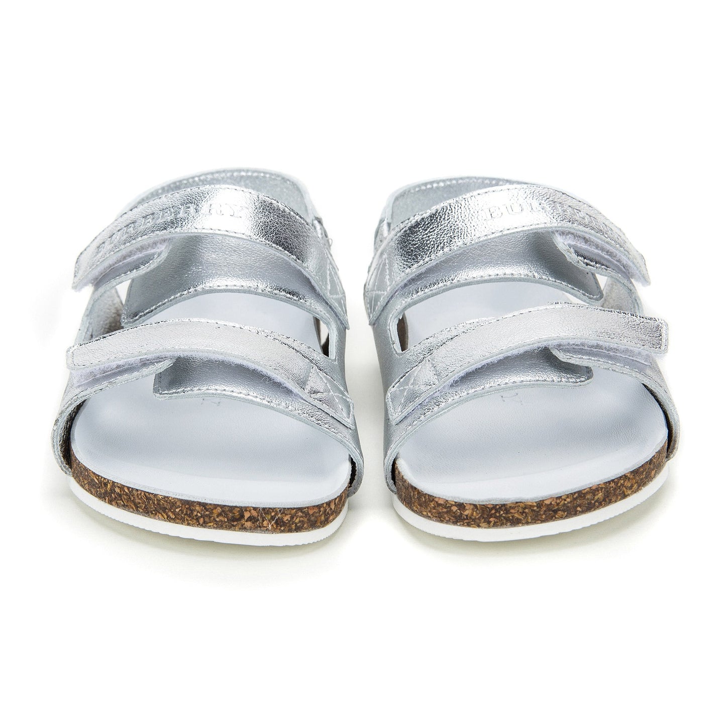 Girls Silver Leather Sandals