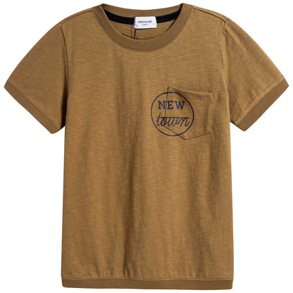 Girls Camel Cotton T-shirt