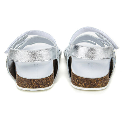 Girls Silver Leather Sandals