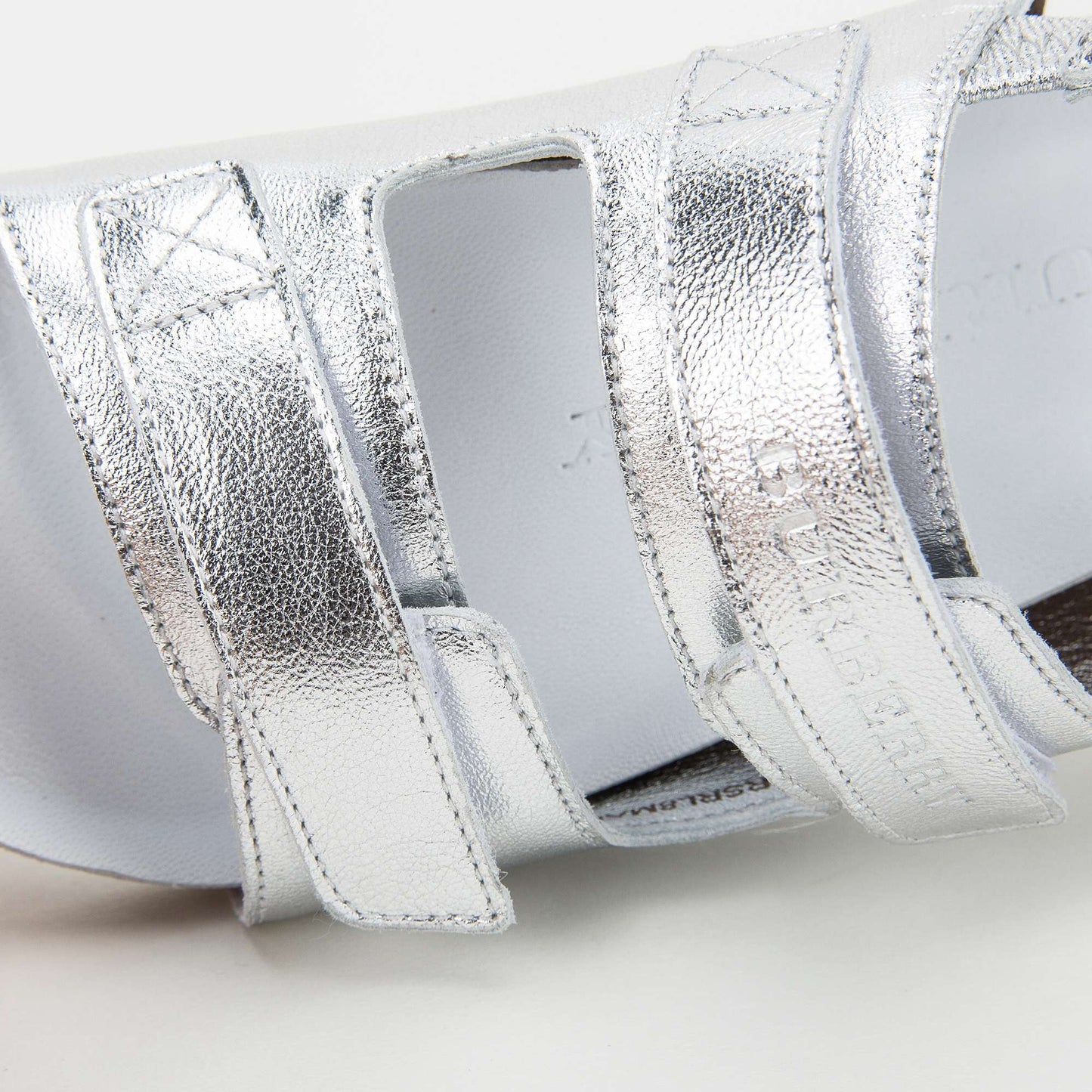 Girls Silver Leather Sandals